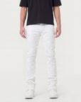 Men's Stacked Fit White Color Jeans