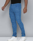 Cobalt Blue Distressed and Frayed Rips Skinny Denims