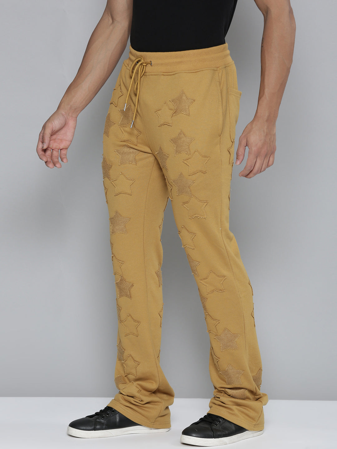 TIMBER STACKED TERRY PANTS WITH STAR PATCHES