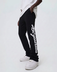 Black & White Lost Generation Embroidered Stacked Sweats