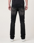 Black Velvet Coated Stacked Jeans