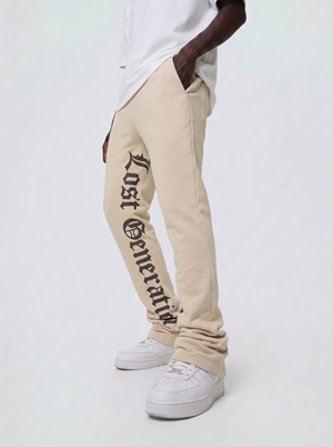 Khaki Lost Generation Printed Stacked Sweats