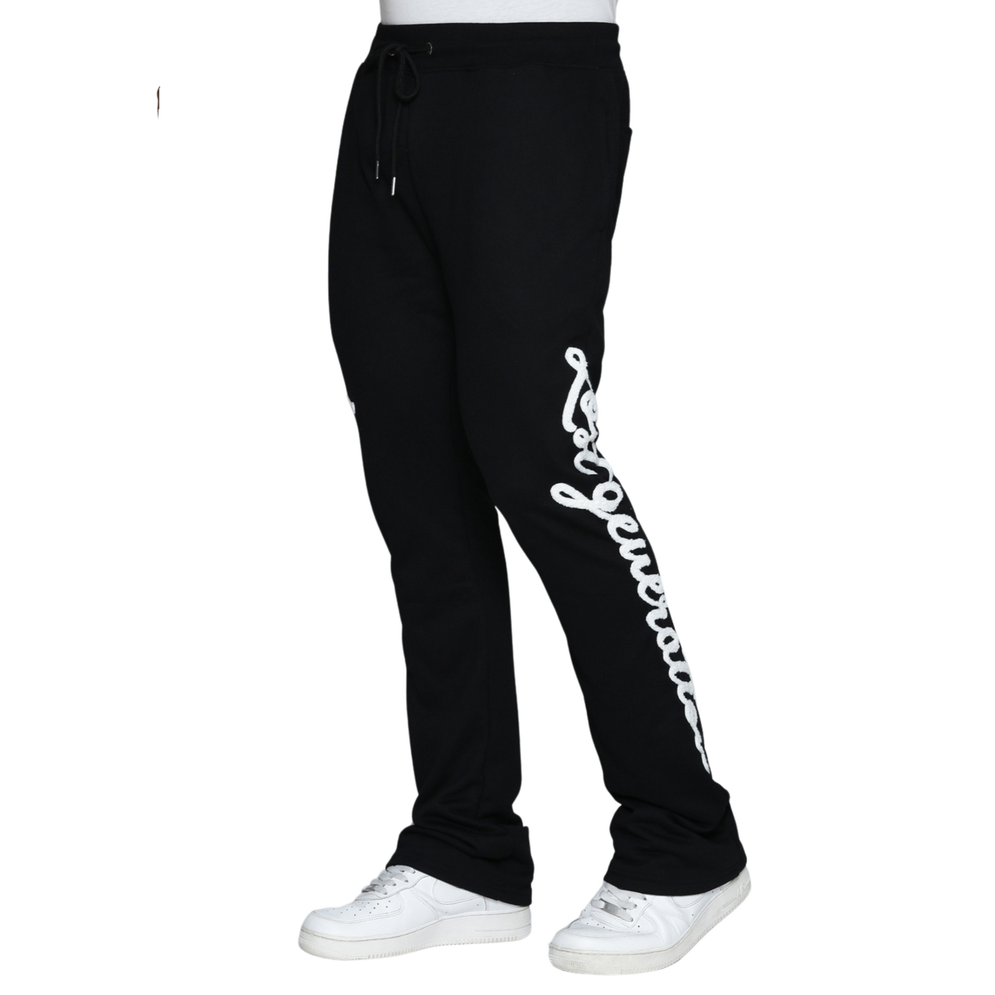 Black & White Lost Generation Embroidered Stacked Sweats