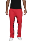 Red Lost Generation Embroidered Stacked Sweats