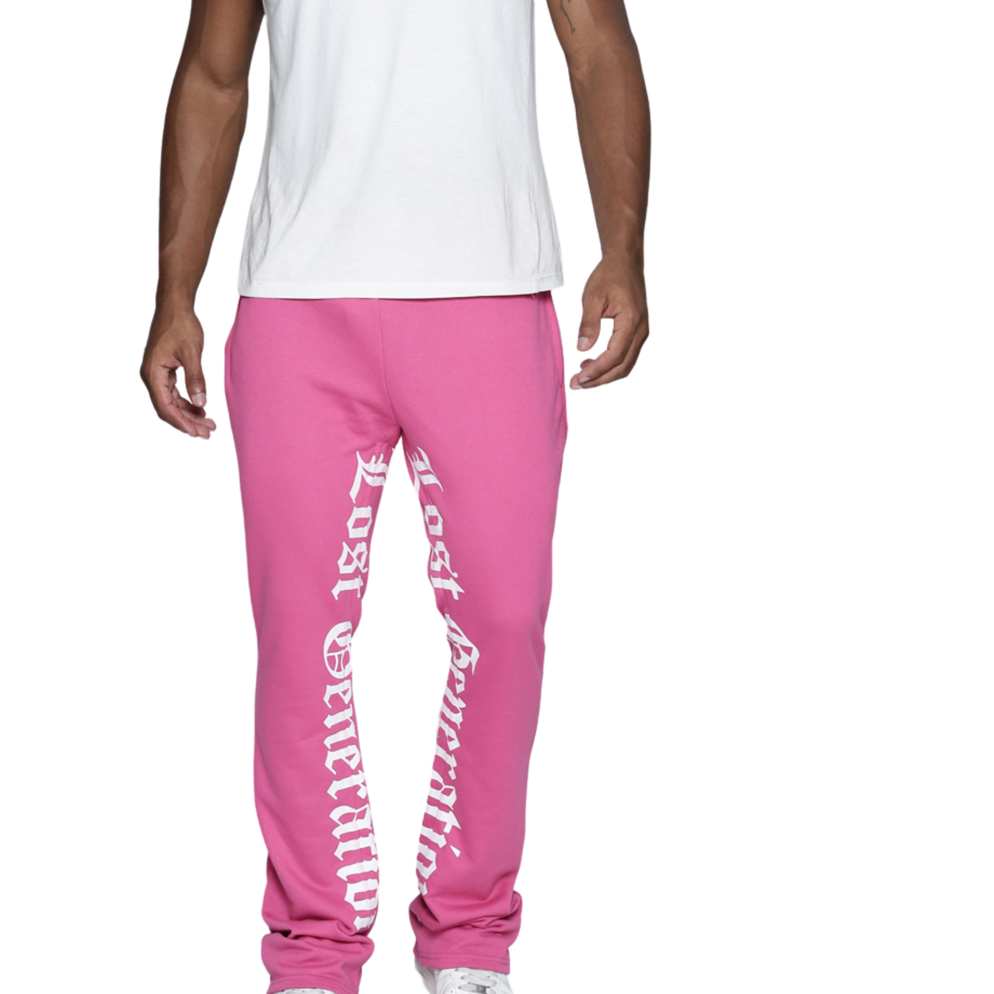 Pink Lost Generation Printed Stacked Sweats