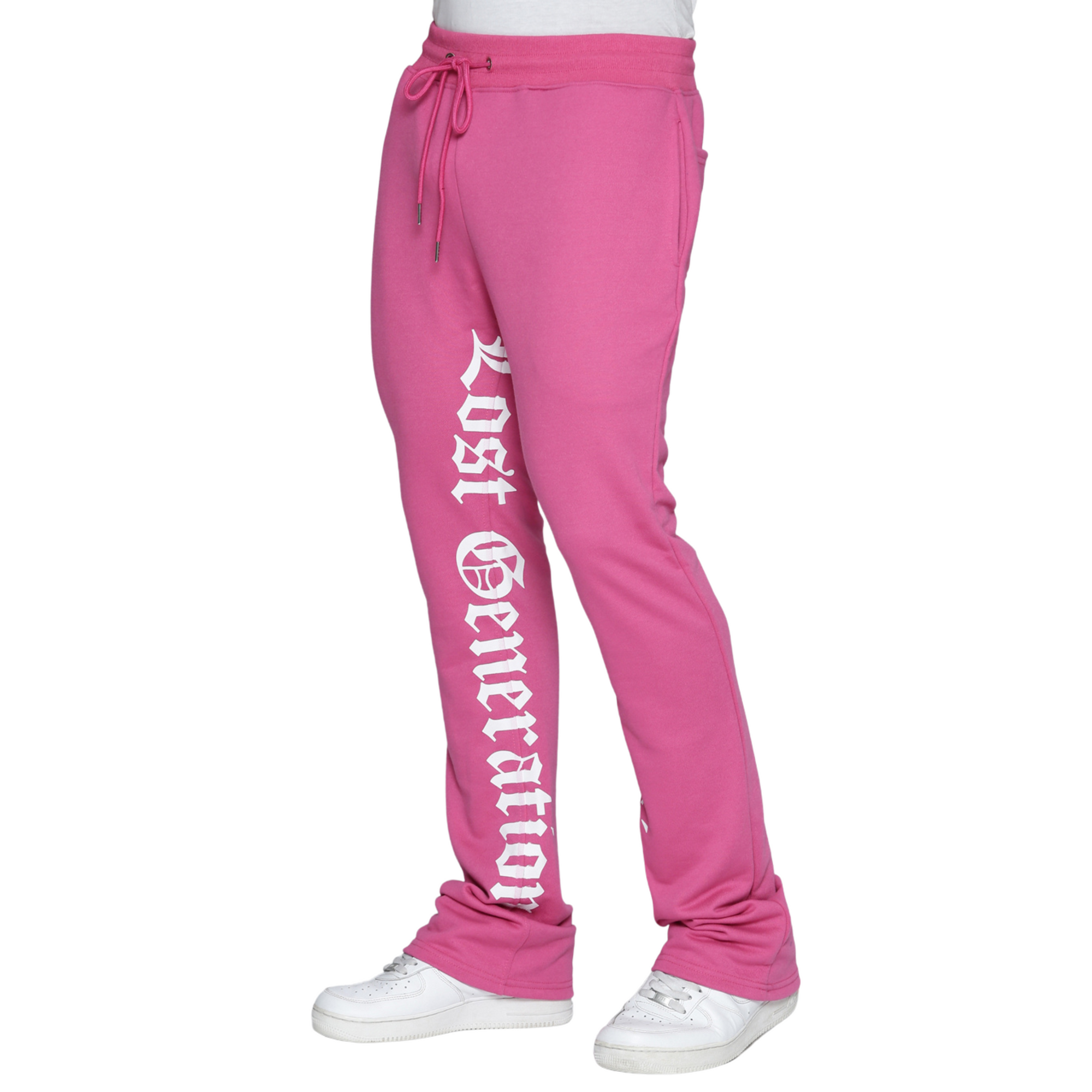 Pink Lost Generation Printed Stacked Sweats