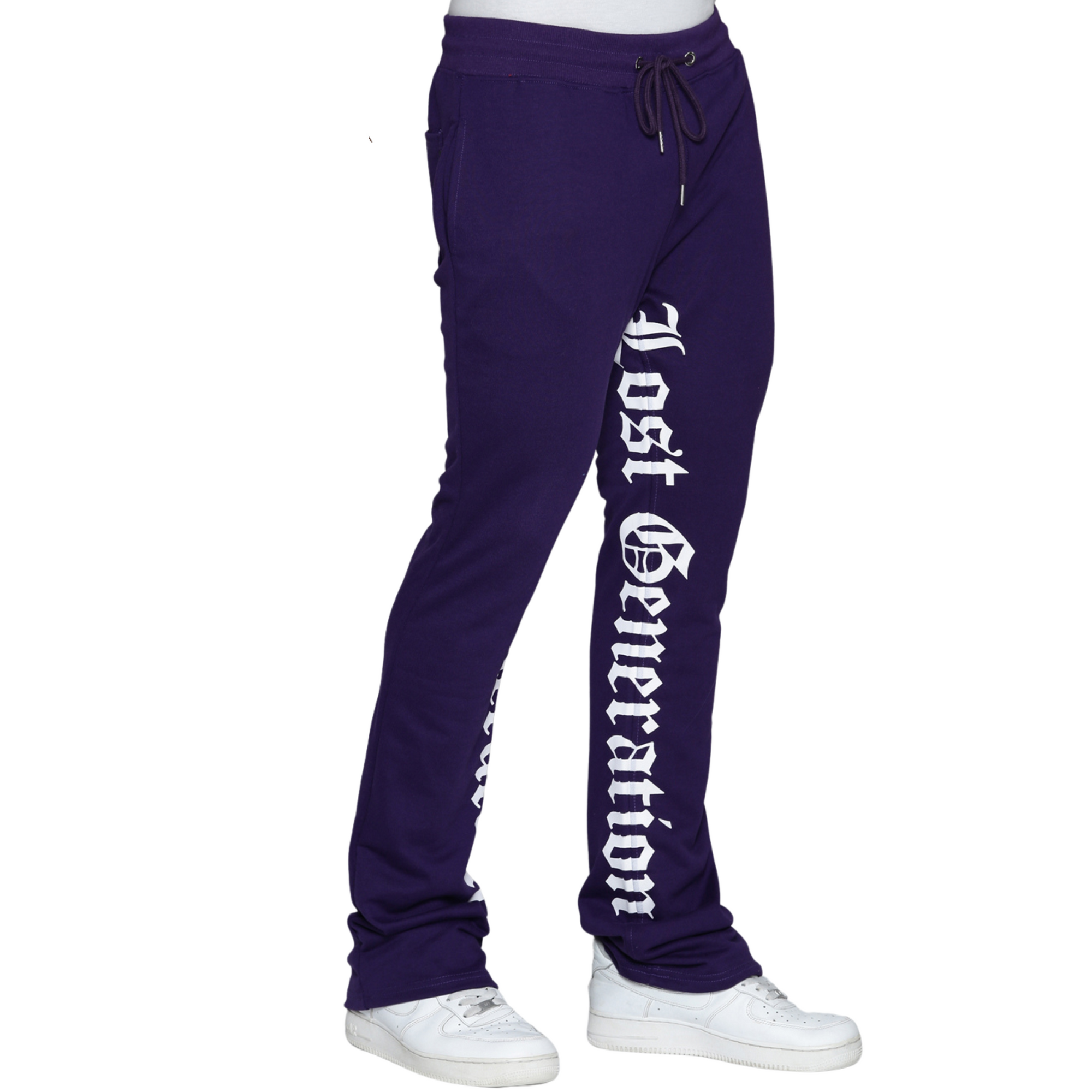 Aubergine & White Lost Generation Stacked Sweats