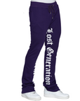 Aubergine & White Lost Generation Stacked Sweats
