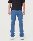 Cobalt Blue Stacked Jeans with Diagonal cut & sew