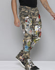 CAMO STACKED FIT JEAN WITH PATCHES