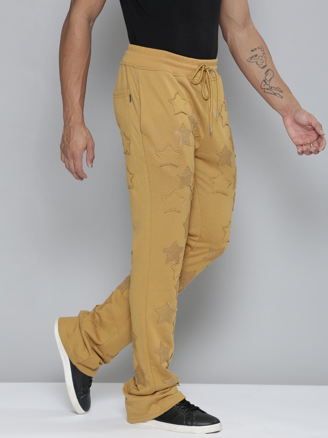 TIMBER STACKED TERRY PANTS WITH STAR PATCHES