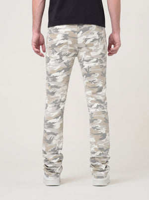 Men's Stacked Fit Bone Camo Color Jeans