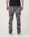 GREY CAMO OVERLAY PATCH STACKED JEAN