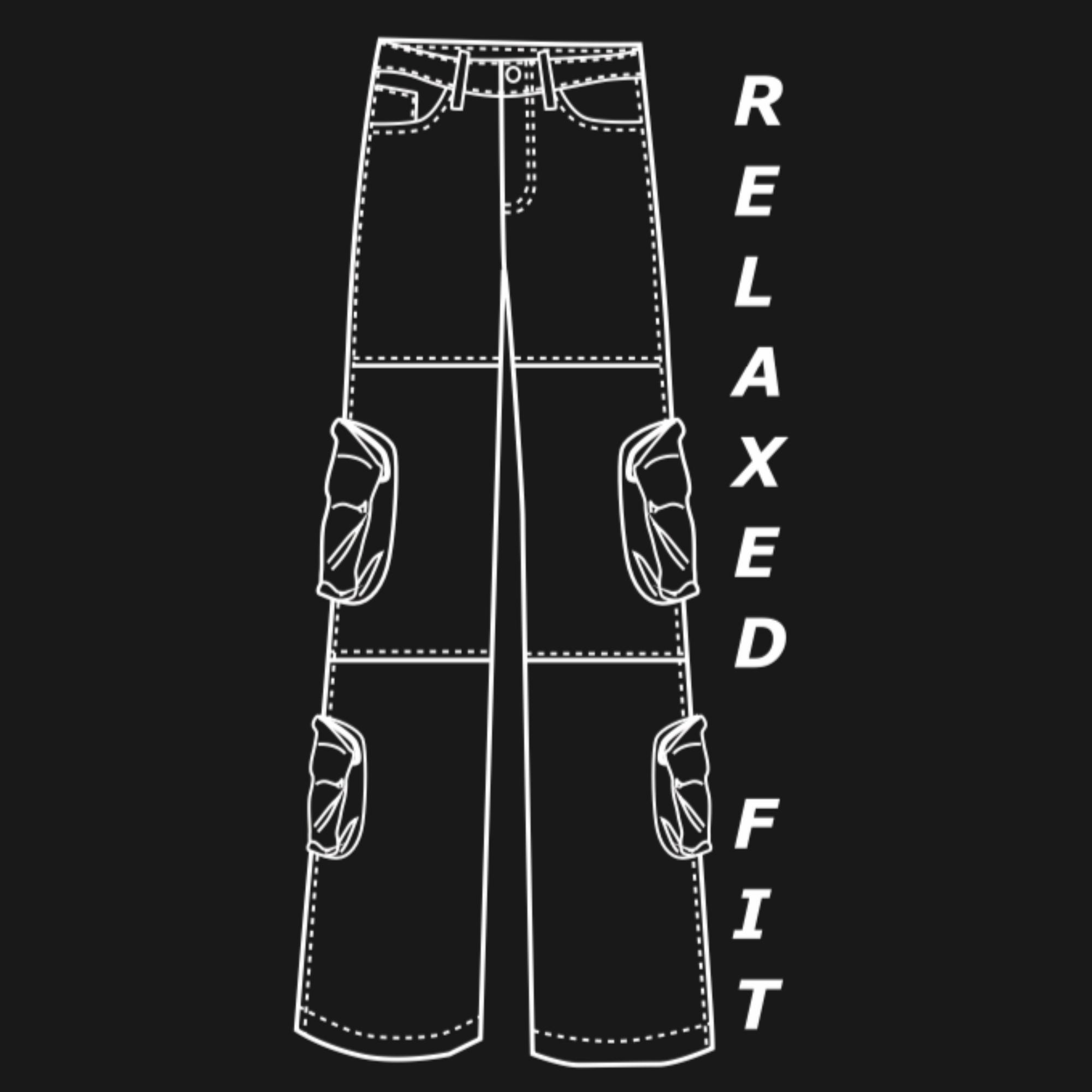 Vintage Wash Relaxed Fit Denim Cargo