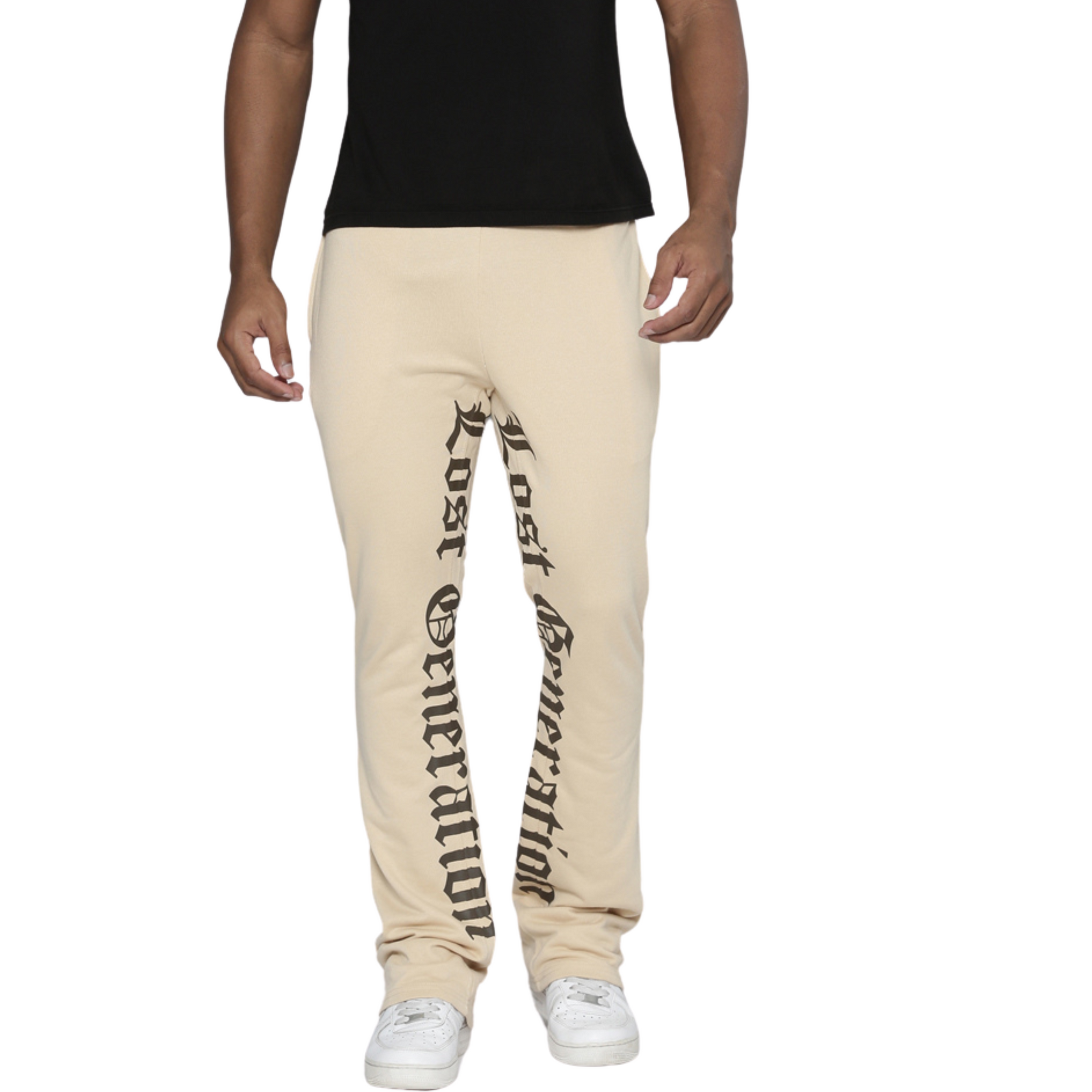 Khaki Lost Generation Printed Stacked Sweats