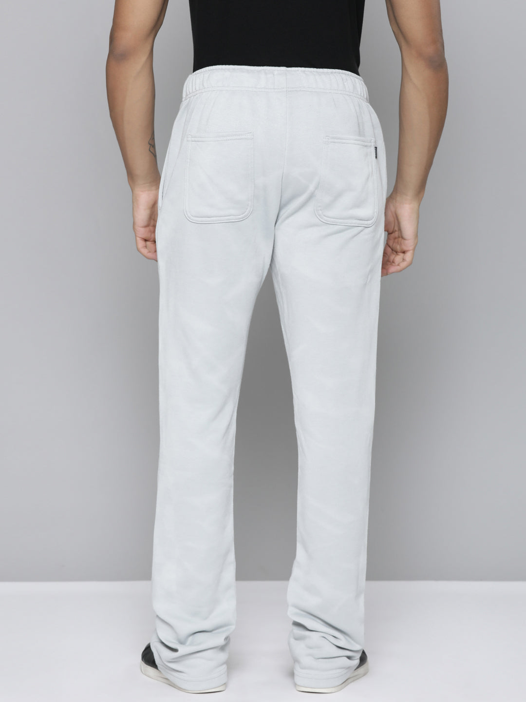 GREY MARBLE WASH STACKED TERRY PANTS