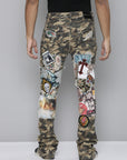 CAMO STACKED FIT JEAN WITH PATCHES