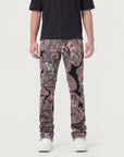 RED CAMO OVERLAY PATCH STACKED JEAN