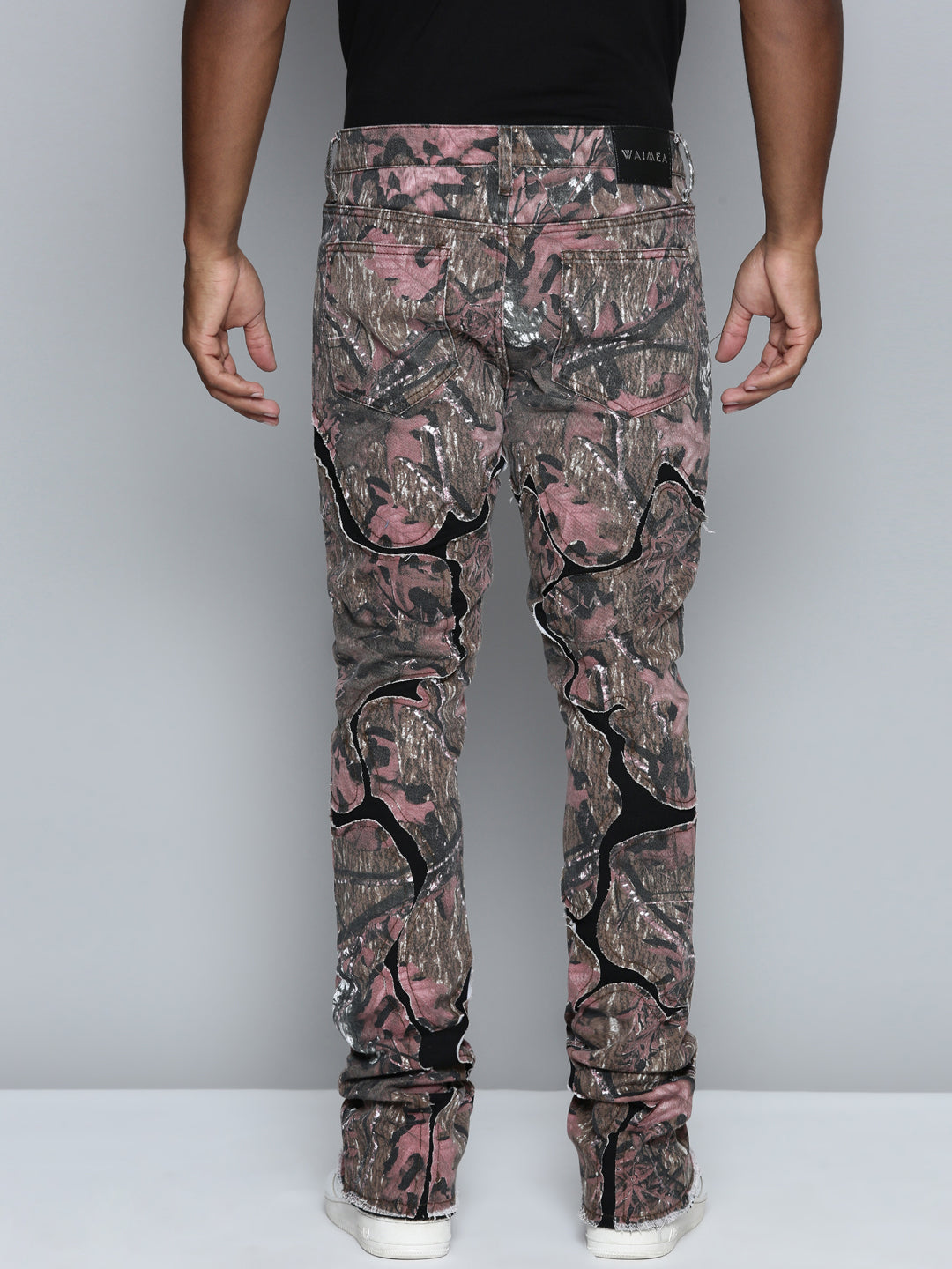 RED CAMO OVERLAY PATCH STACKED JEAN