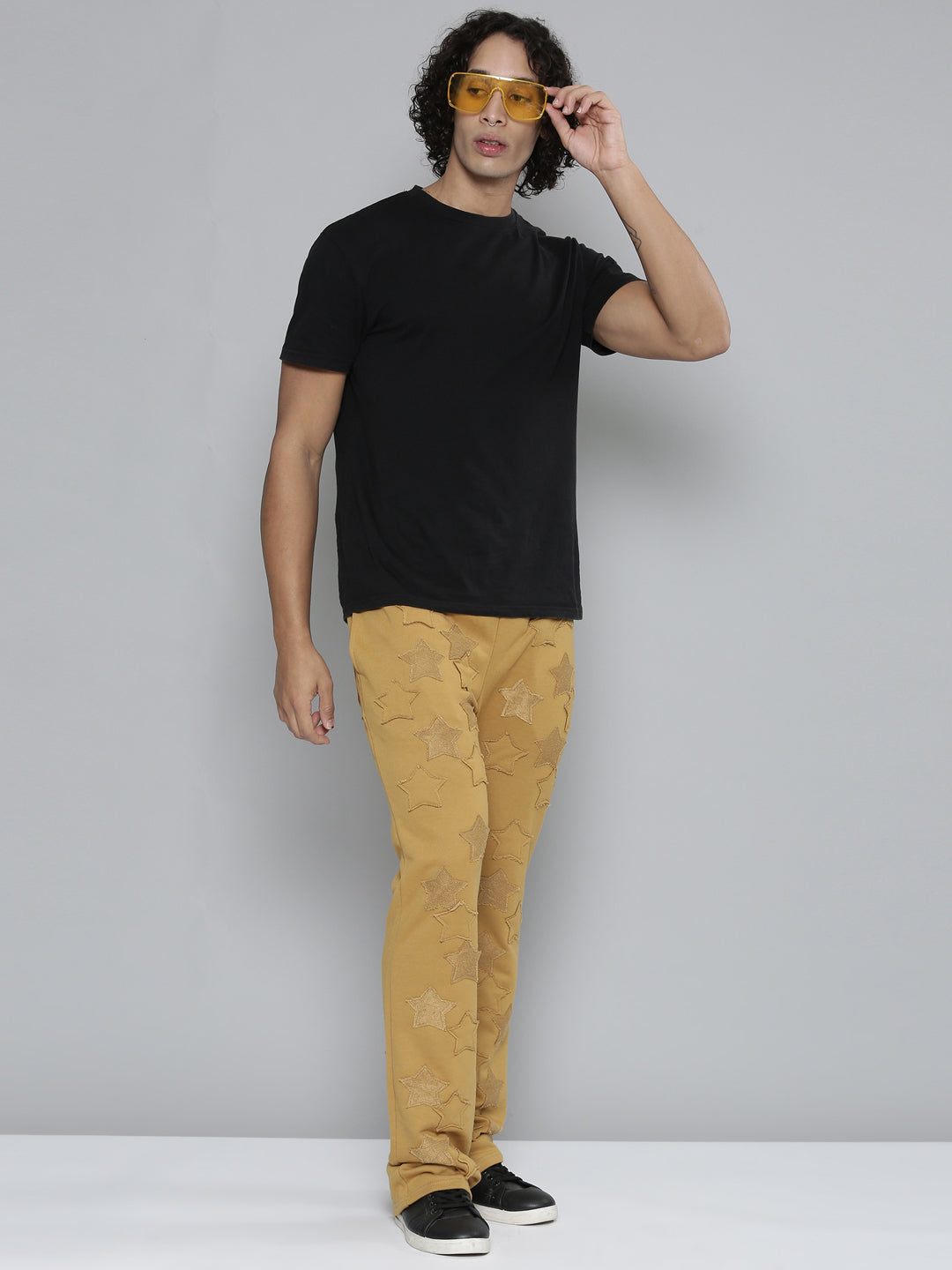 TIMBER STACKED TERRY PANTS WITH STAR PATCHES