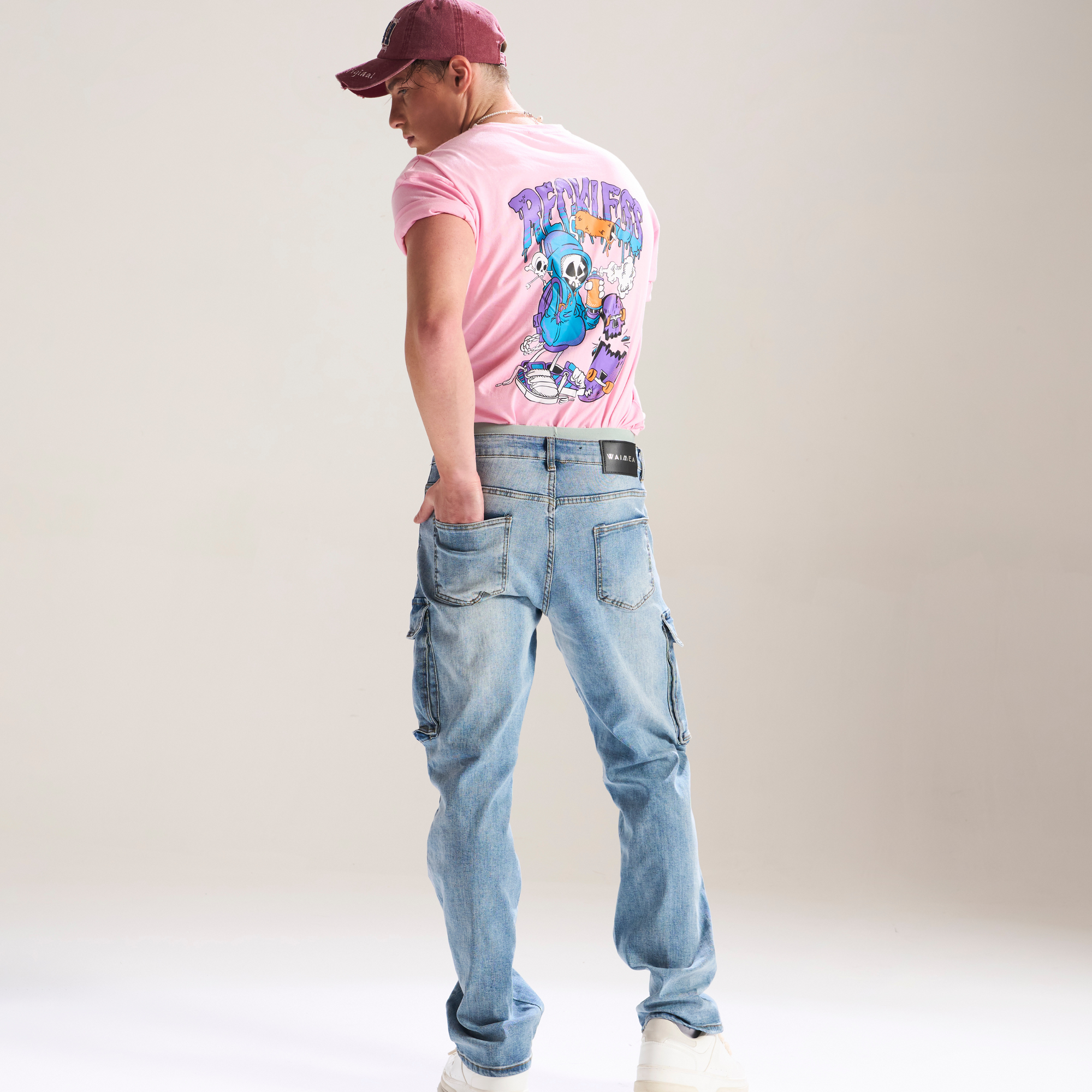 Blue Wash Relaxed Denim Cargo