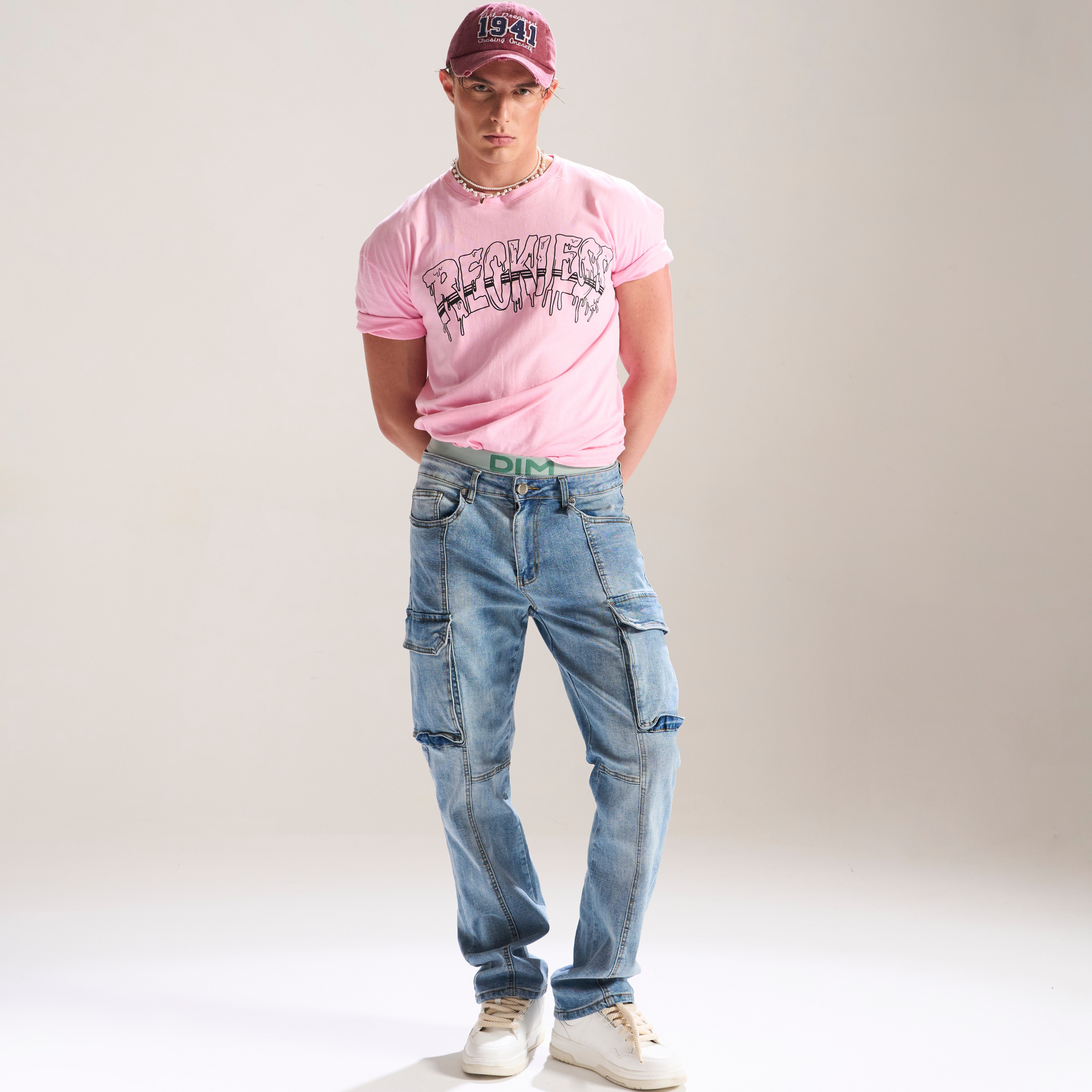 Blue Wash Relaxed Denim Cargo