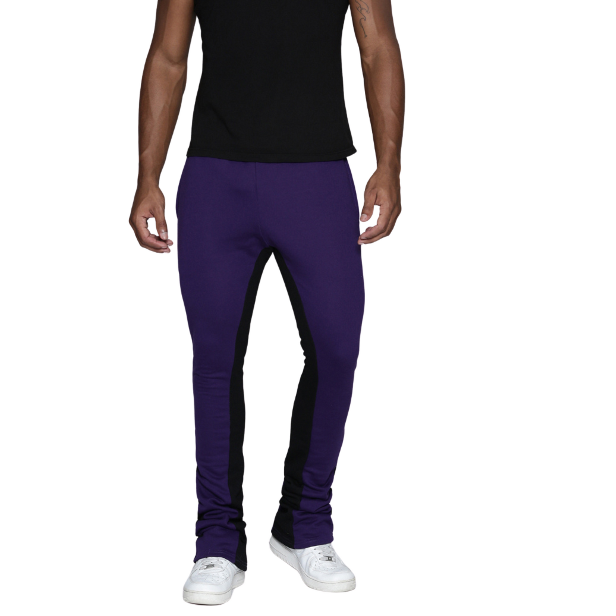 Aubergine & Black Skinny Stacked Sweats
