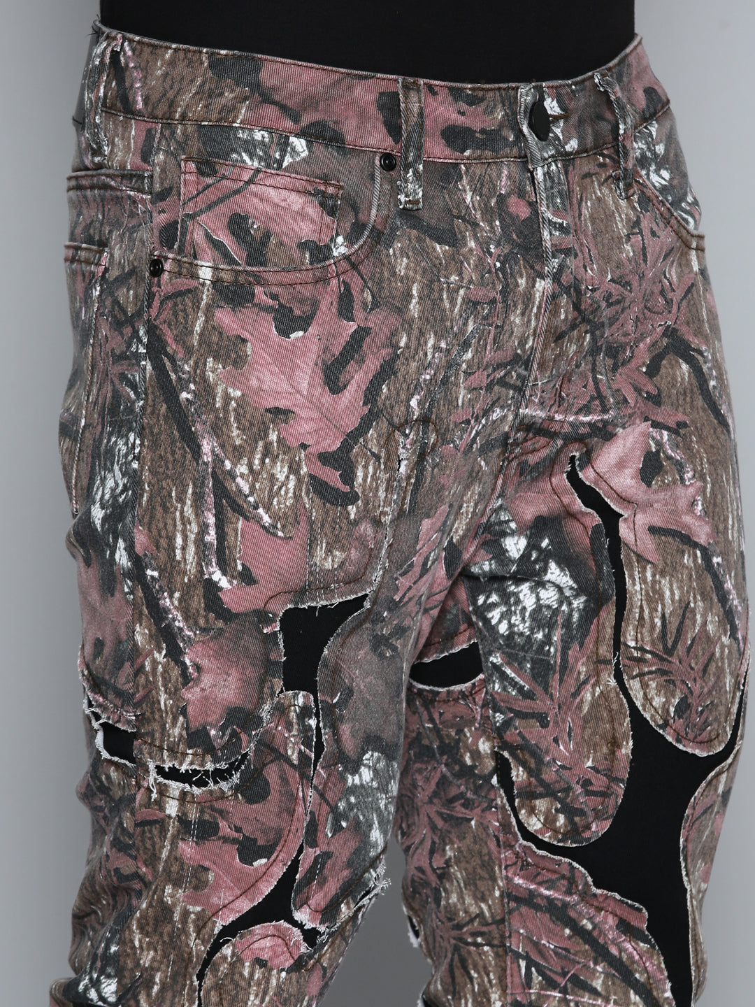 RED CAMO OVERLAY PATCH STACKED JEAN