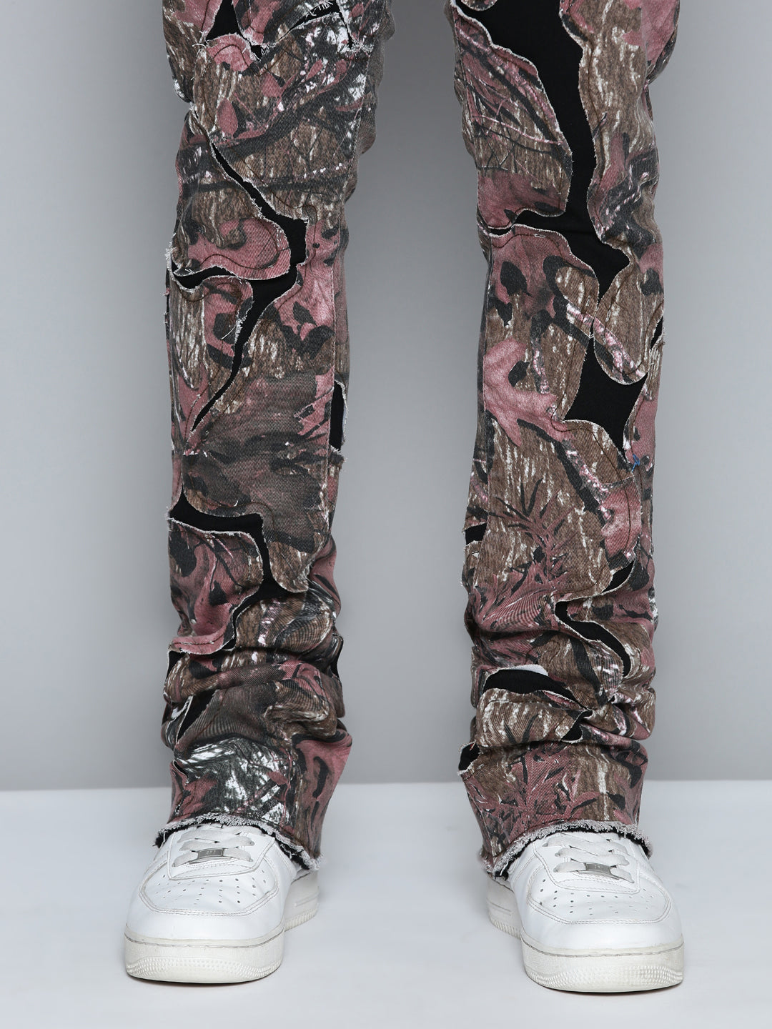 RED CAMO OVERLAY PATCH STACKED JEAN
