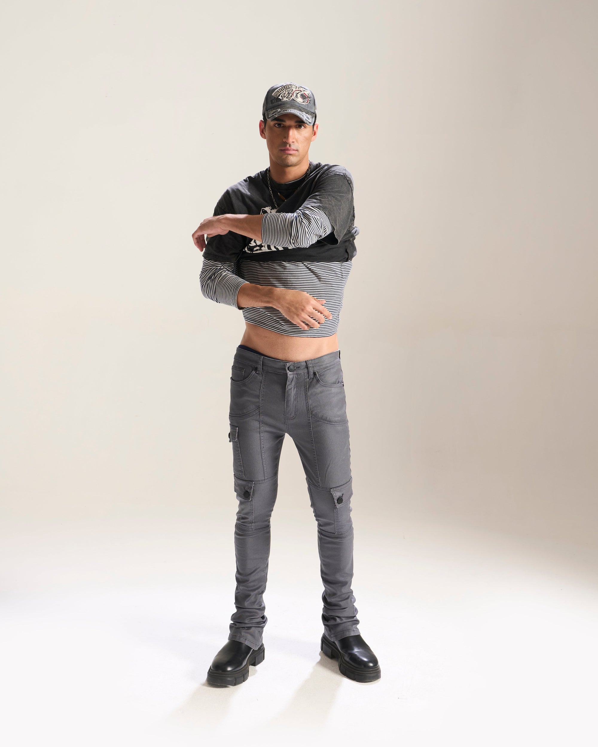 Waimea Men's Wax Coated Cargo Stacked Jeans