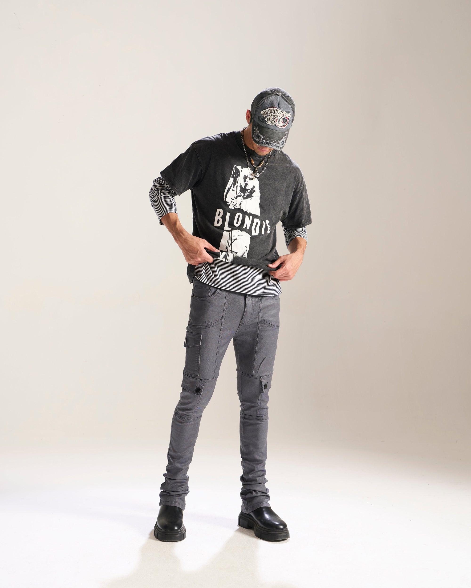 Waimea Men's Wax Coated Cargo Stacked Jeans