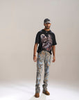 DESERT SUN CAMO ALL OVER PATCHWORK STACKED JEAN