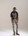 DESERT SUN CAMO ALL OVER PATCHWORK STACKED JEAN