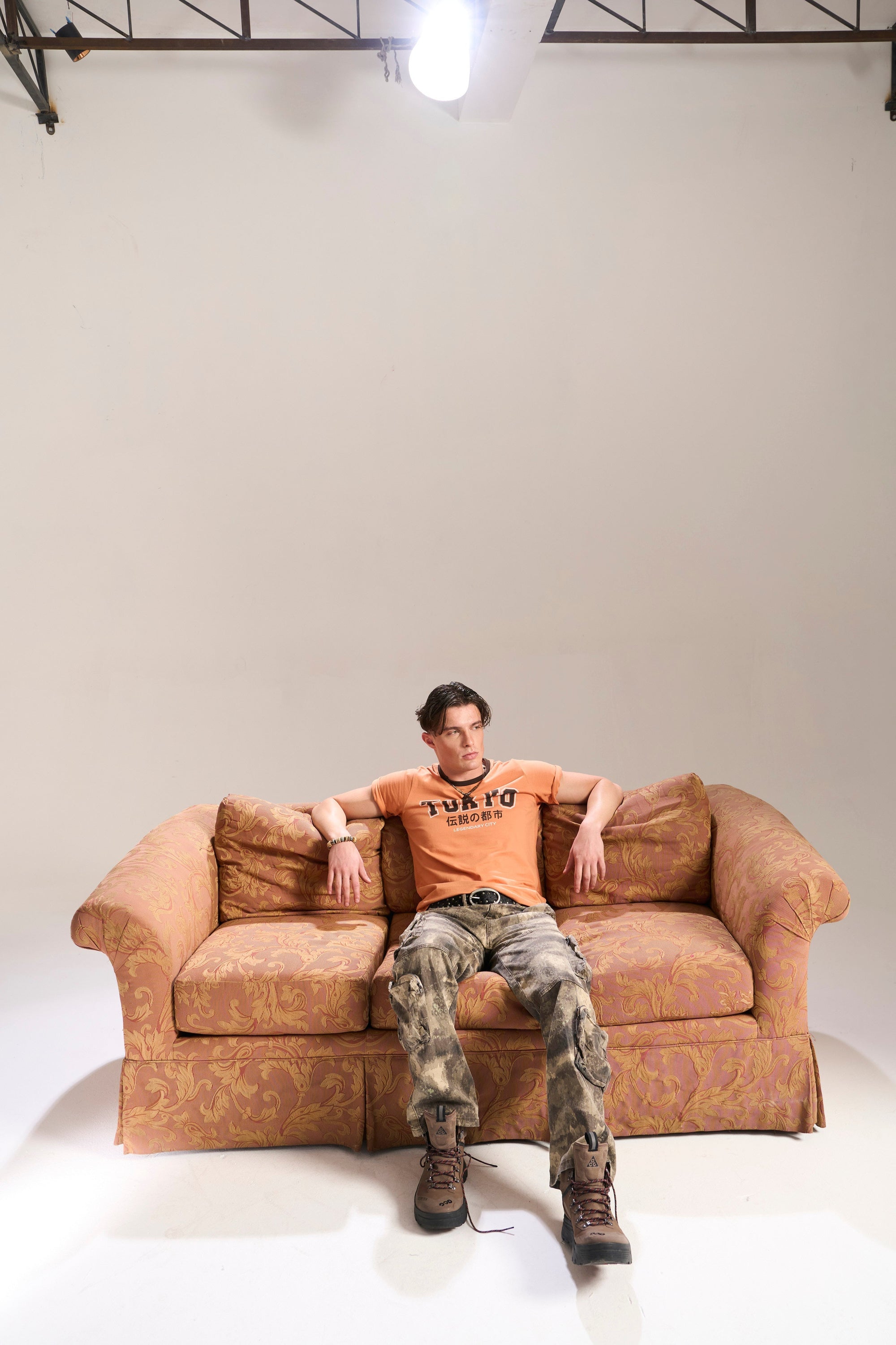 DISTRESSED CAMO BAGGY FIT JEAN WITH CARGO POCKETS