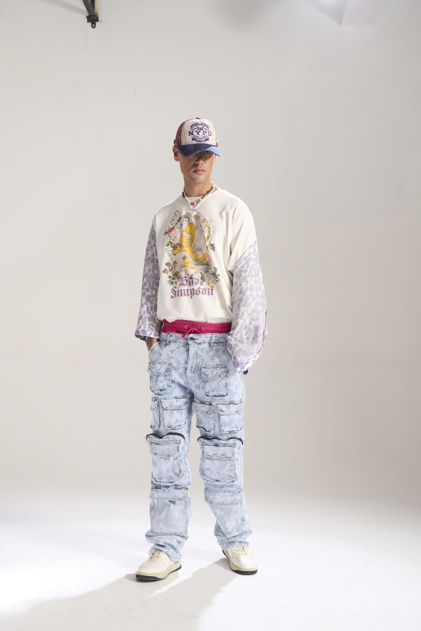 Waimea Blue Floral Jeans (M8032)