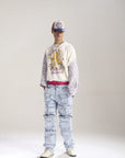 Waimea Blue Floral Jeans (M8032)