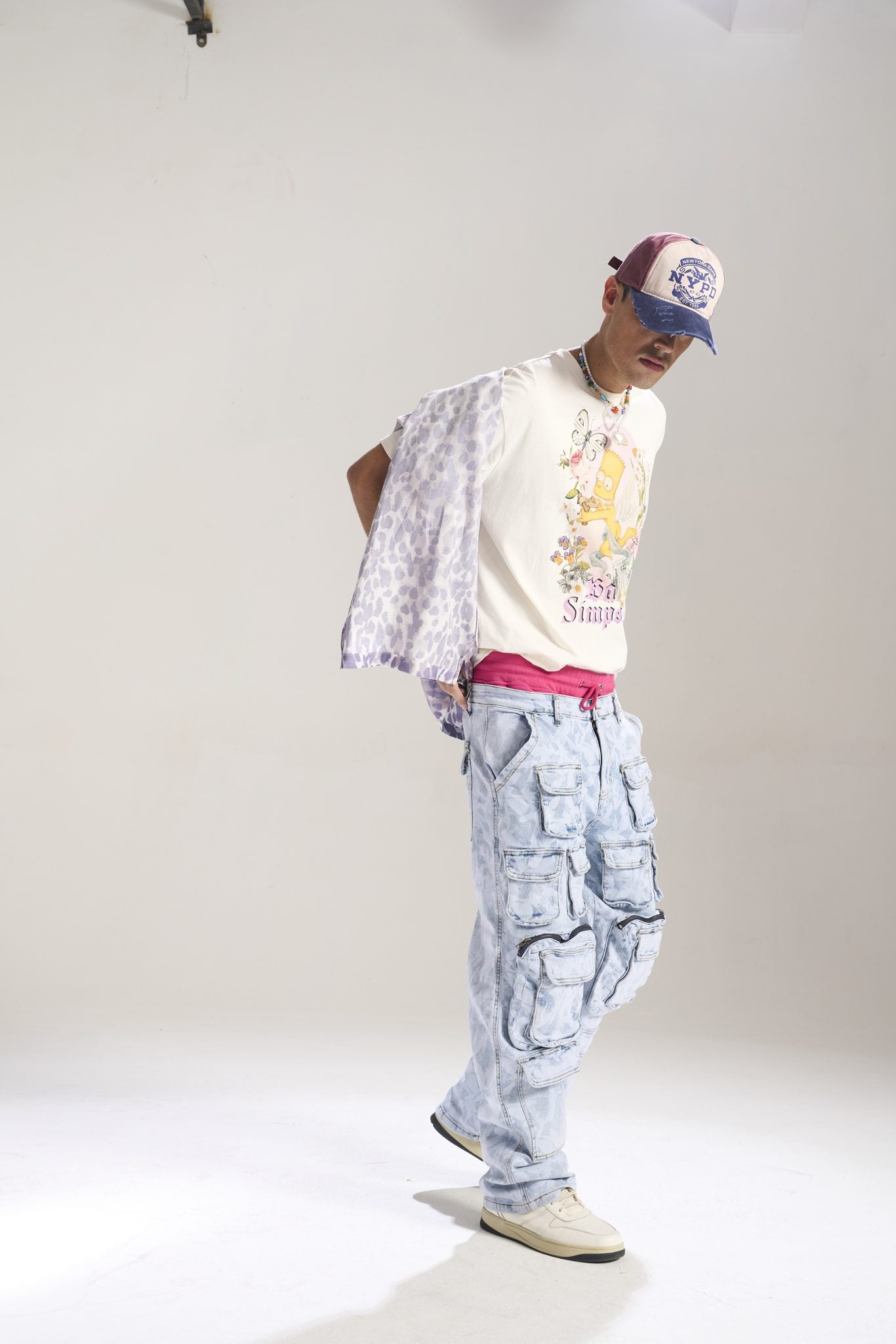 Waimea Blue Floral Jeans (M8032)