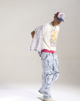 Waimea Blue Floral Jeans (M8032)