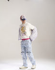 Waimea Blue Floral Jeans (M8032)
