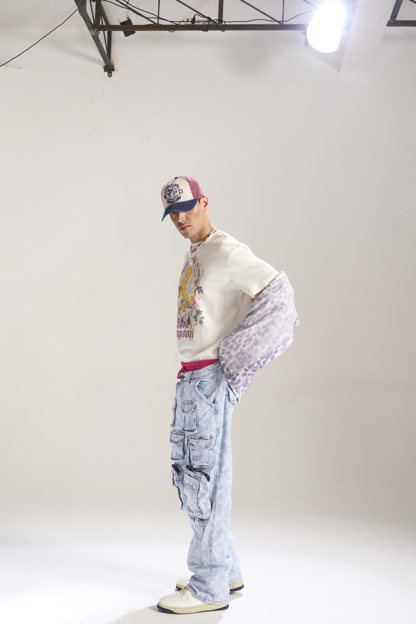 Waimea Blue Floral Jeans (M8032)