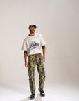 OLIVE CAMO BAGGY FIT JEAN WITH CARGO POCKETS