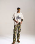 OLIVE CAMO BAGGY FIT JEAN WITH CARGO POCKETS
