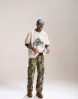OLIVE CAMO BAGGY FIT JEAN WITH CARGO POCKETS