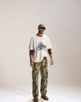 OLIVE CAMO BAGGY FIT JEAN WITH CARGO POCKETS