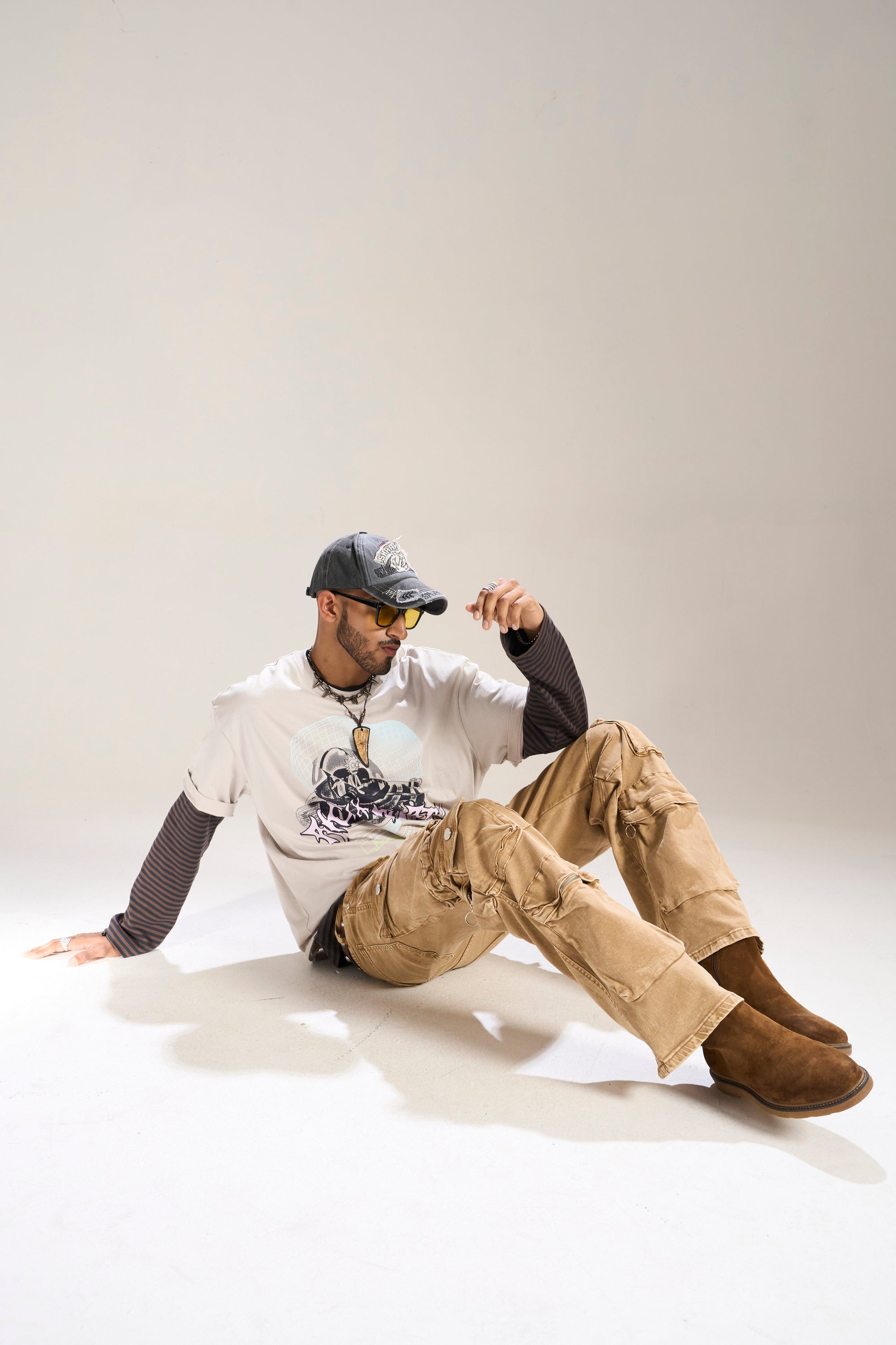 KHAKI DYED WASH BAGGY FIT WITH CARGO POCKETS