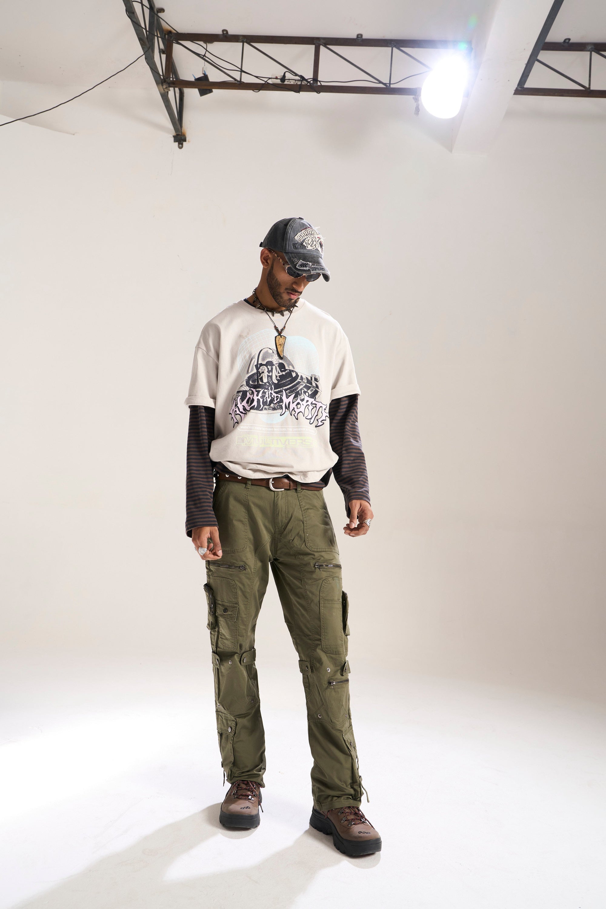 OLIVE RELAXED FIT CARGO JEAN