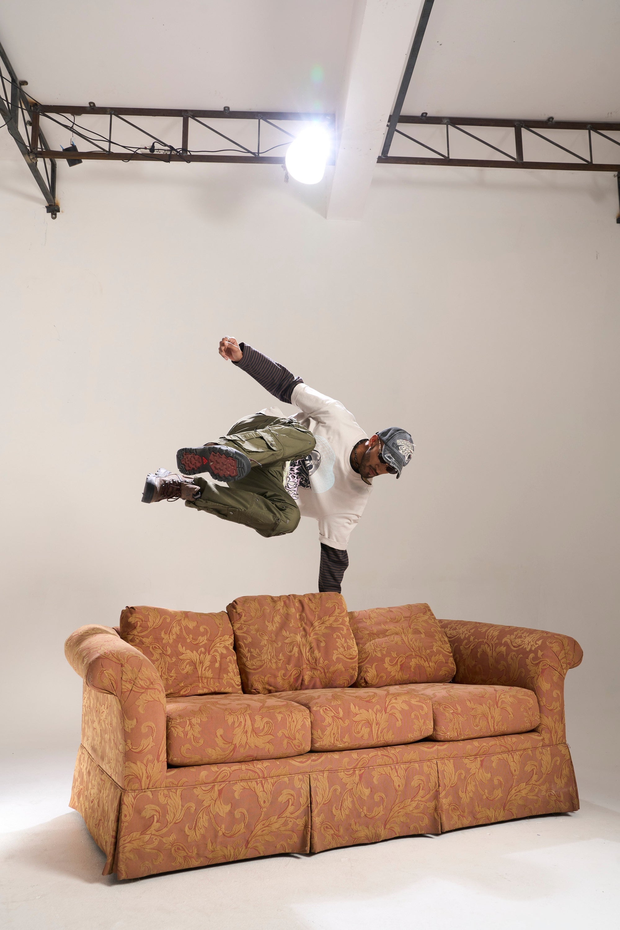 OLIVE RELAXED FIT CARGO JEAN