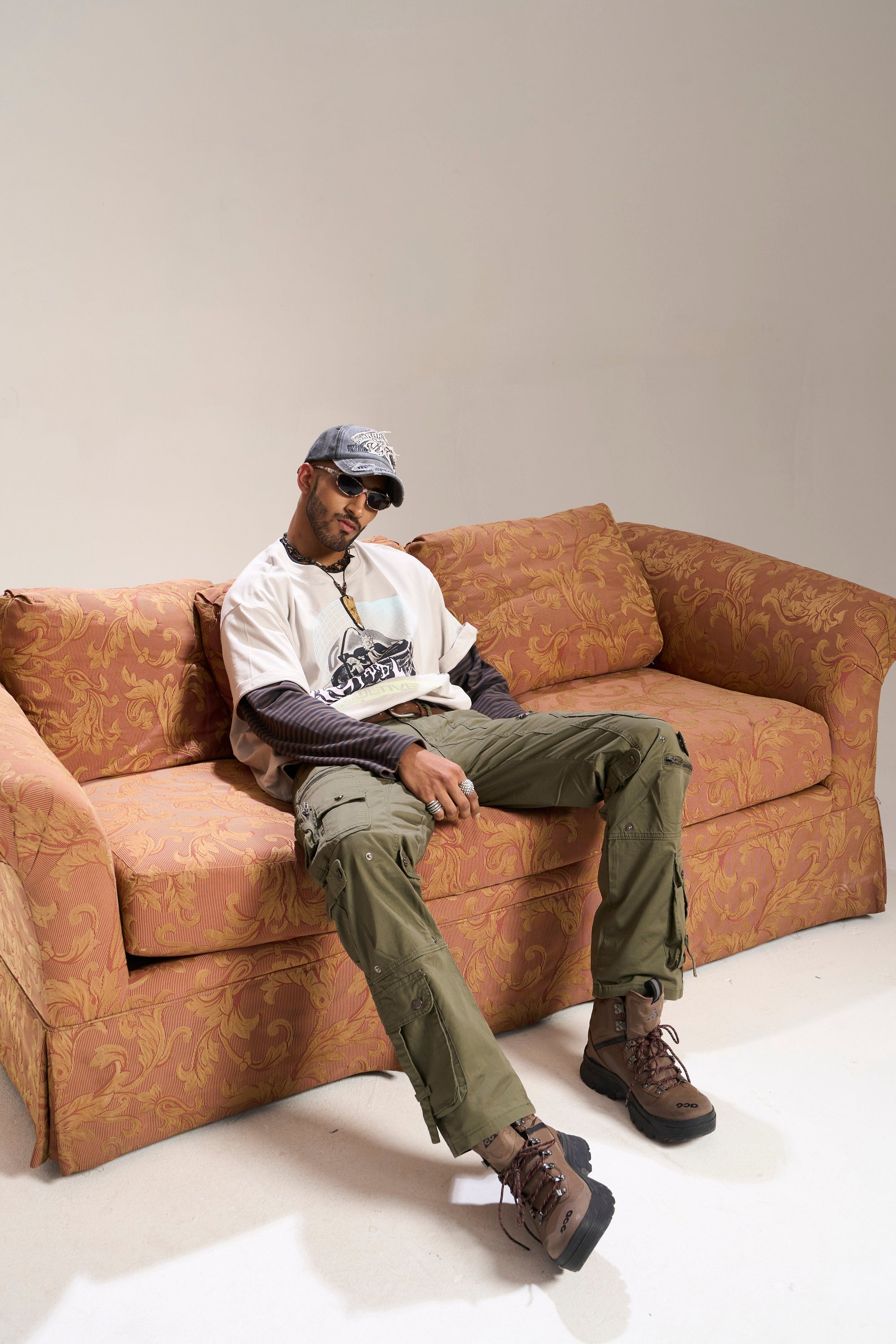 OLIVE RELAXED FIT CARGO JEAN