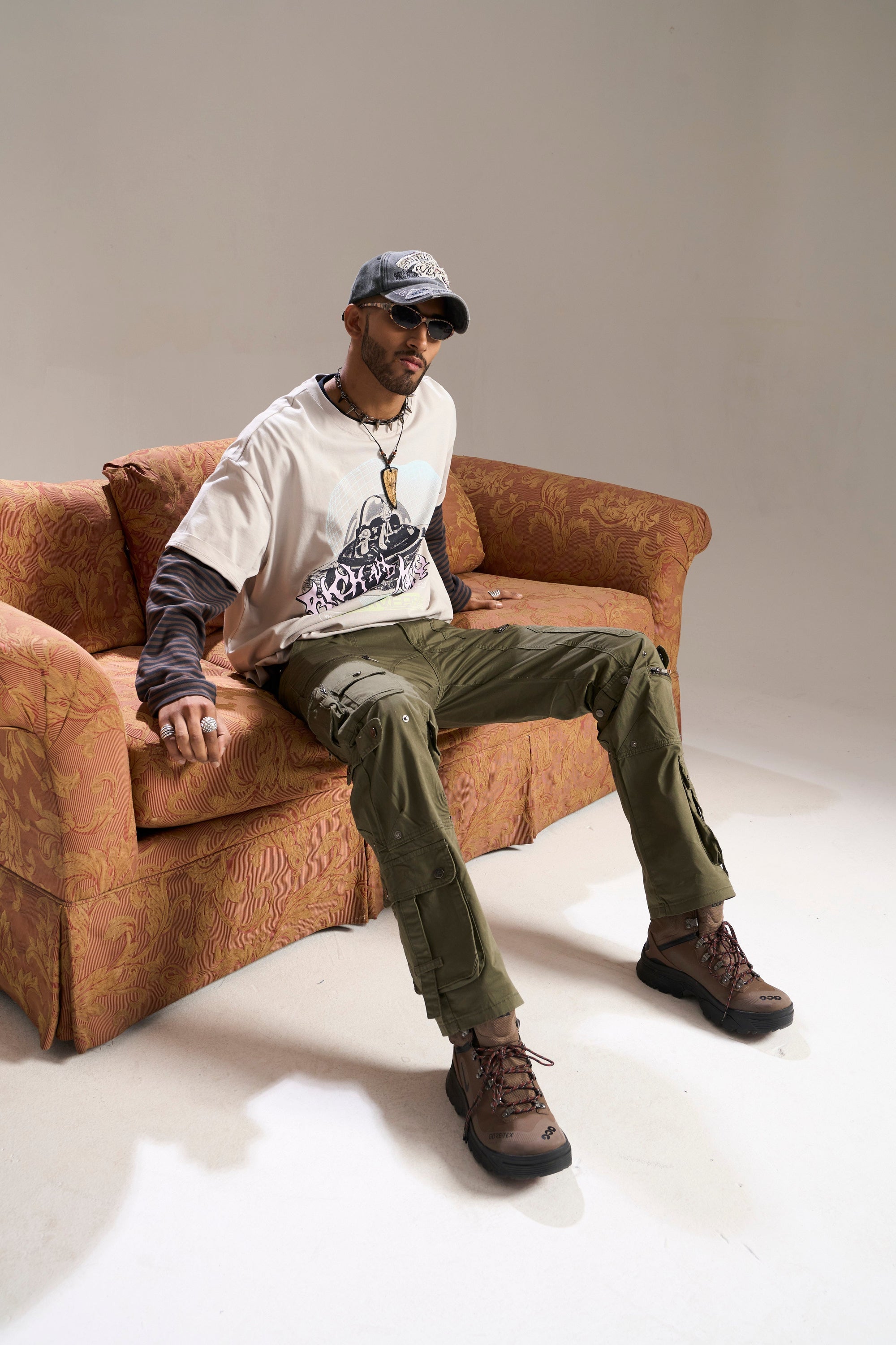 OLIVE RELAXED FIT CARGO JEAN