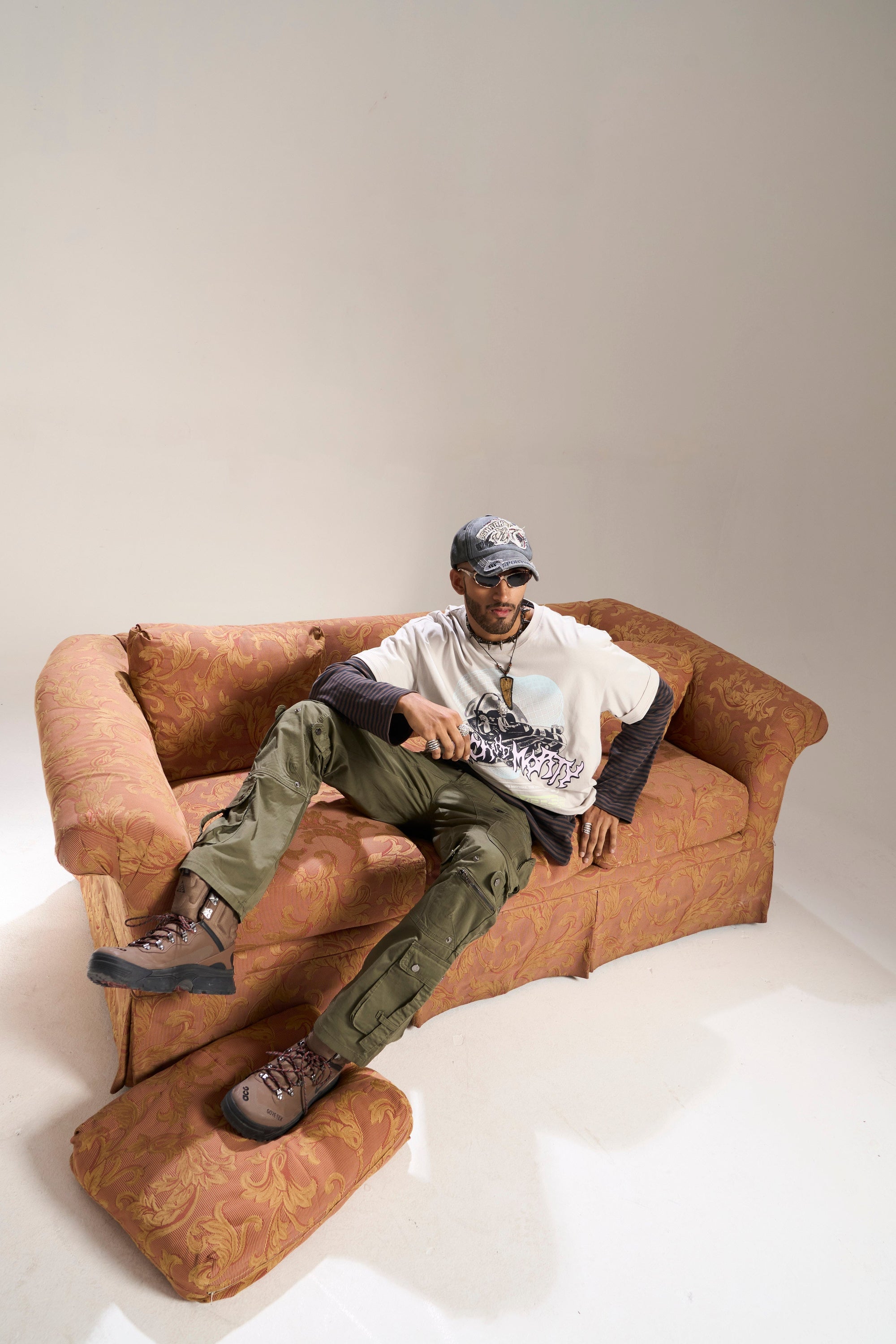 OLIVE RELAXED FIT CARGO JEAN